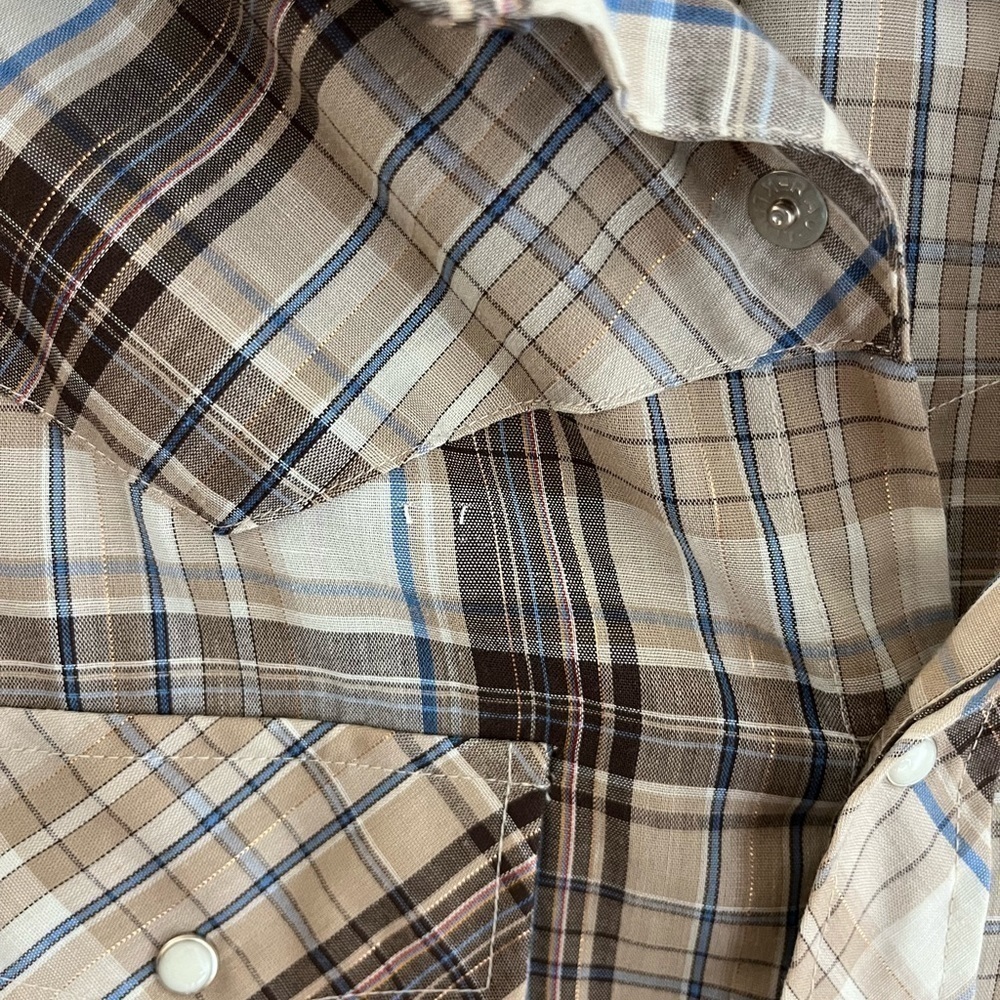Sundance Tall Man Button Up Long Sleeve Plaid Shirt Size Large - Picture 8 of 8